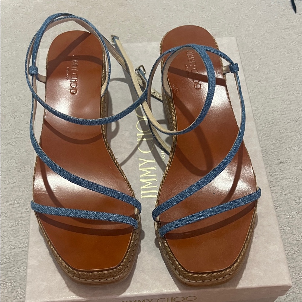 Jimmy Choo Drive 60 Denim wedges